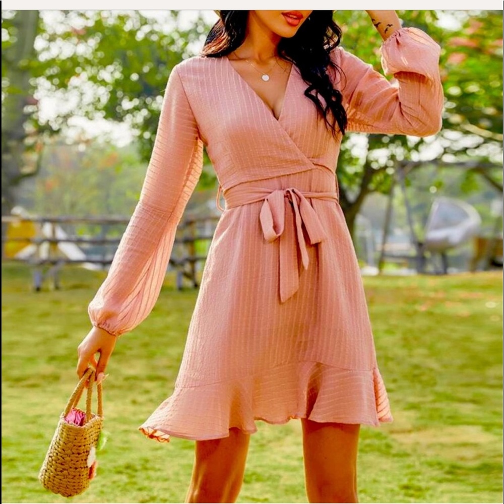 Pink Wrap Dress Sz XS